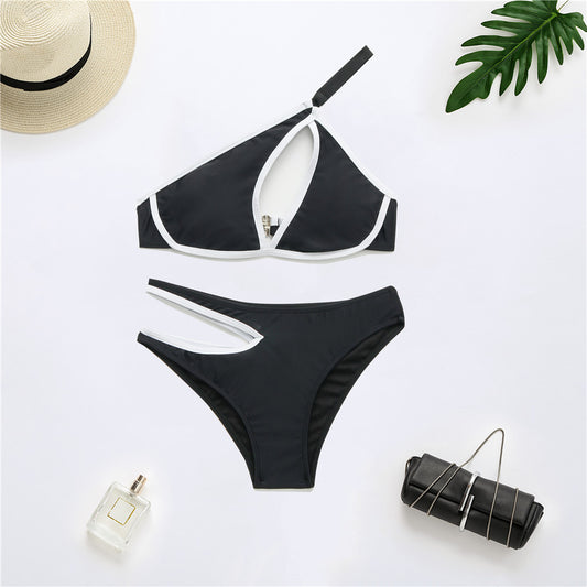 OPEN CUT BIKINI BLACK/WHITE