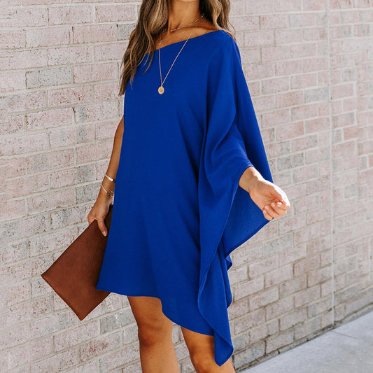 ONE SHOULDER BATWING DRESS